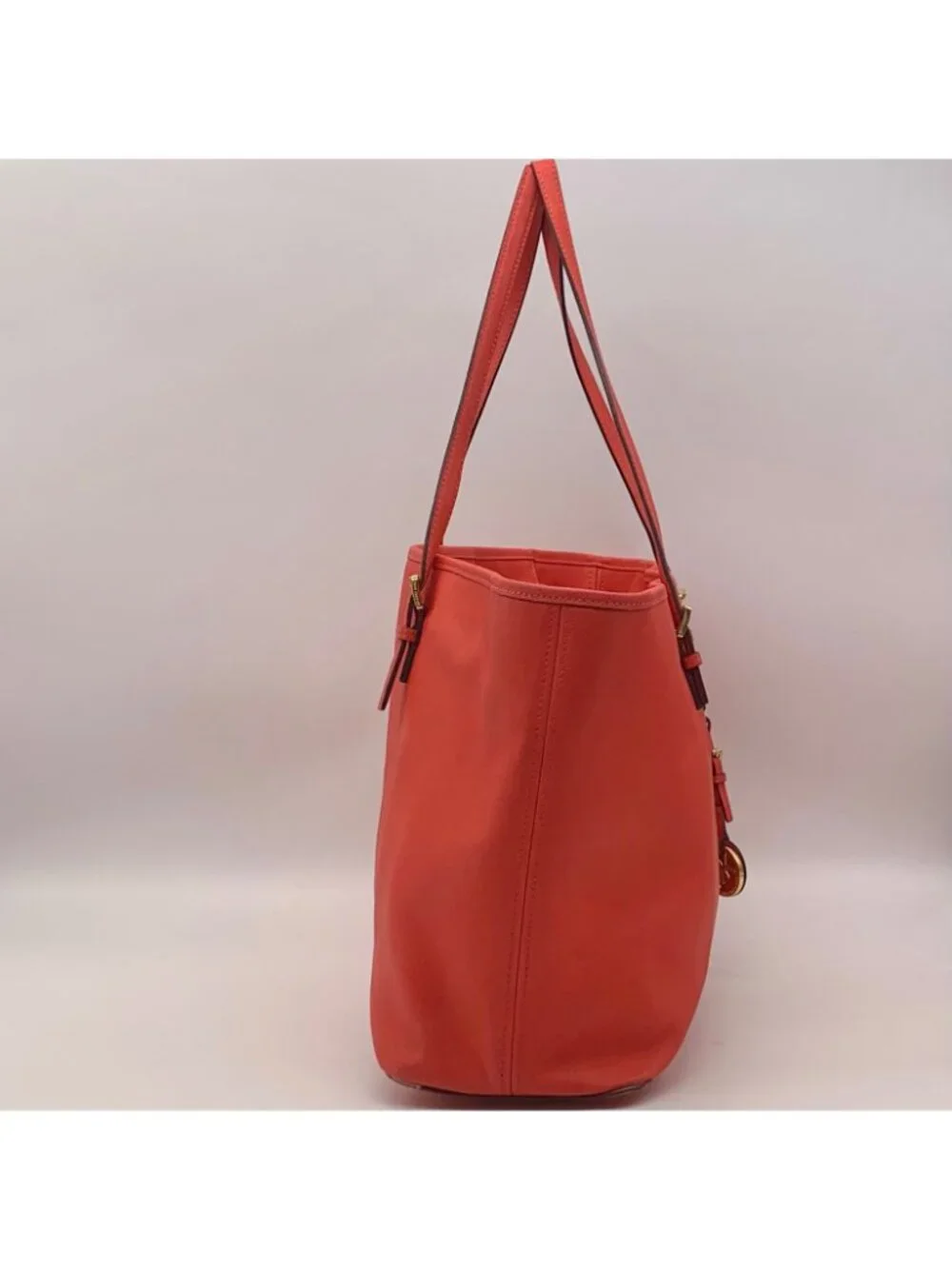 Michael Kors Coral Saffiano Leather Work Tote And Wallet